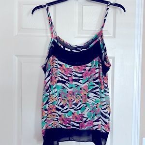 Torrid 2x Zebra Print Sheer Cami Black/white/Pink
